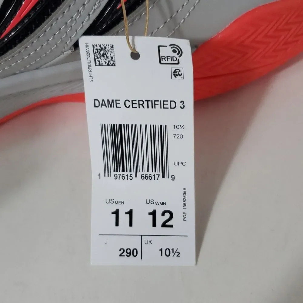 Adidas Dame Certified 3 Black Red Basketball Shoes Men’s 11 NIB